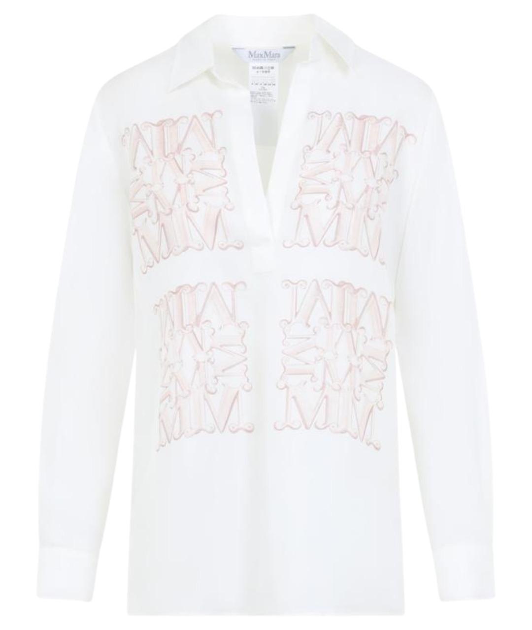 MAX MARA Белая шелковая рубашка, фото 1