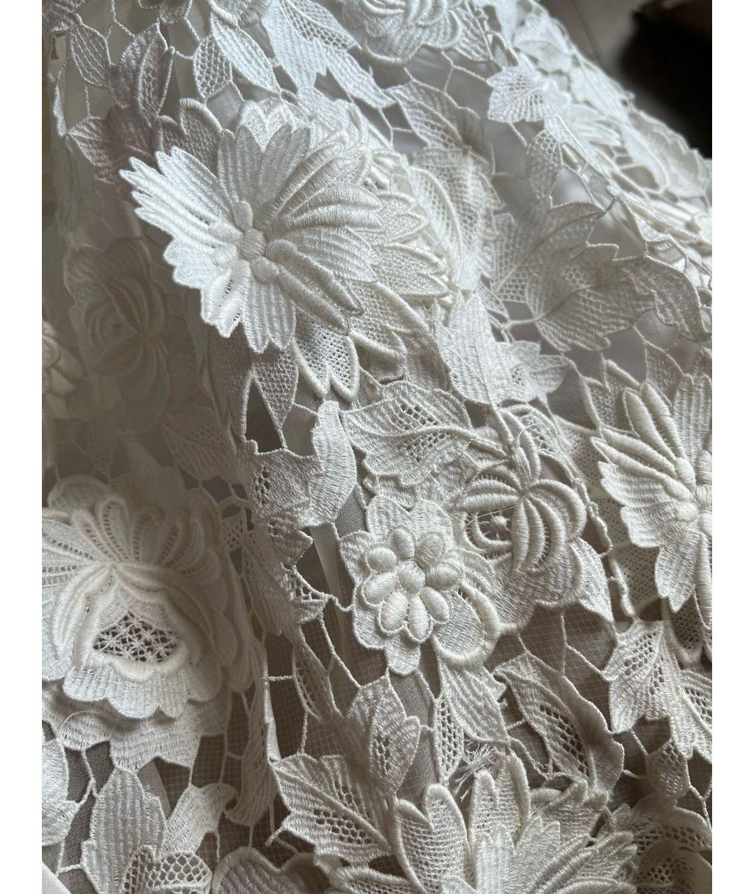 OSCAR DE LA RENTA Белое кружевное свадебное платье, фото 6