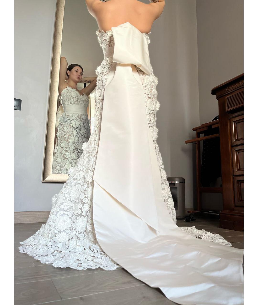 OSCAR DE LA RENTA Белое кружевное свадебное платье, фото 2