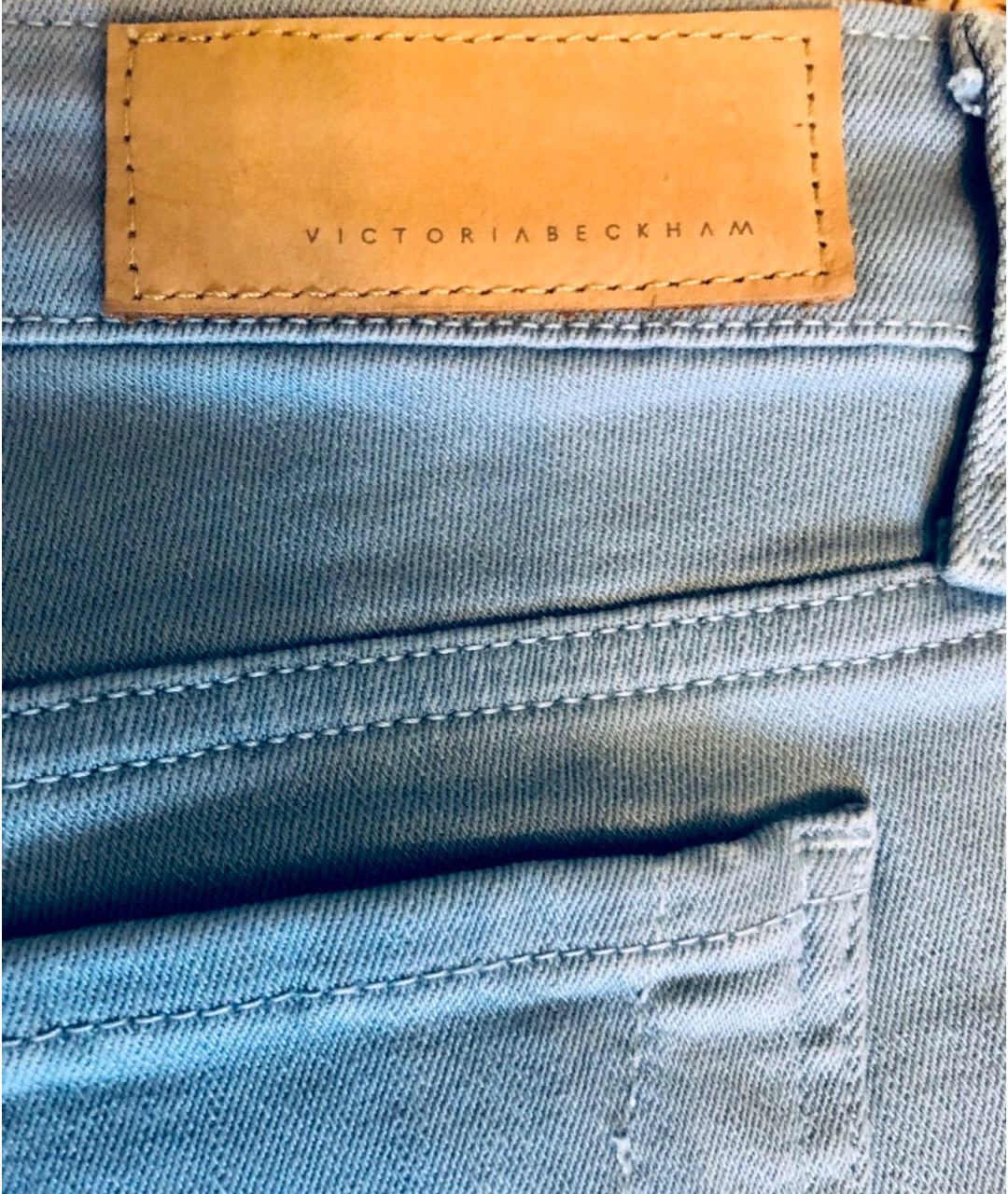 VICTORIA BECKHAM Голубые хлопко-эластановые джинсы слим, фото 4