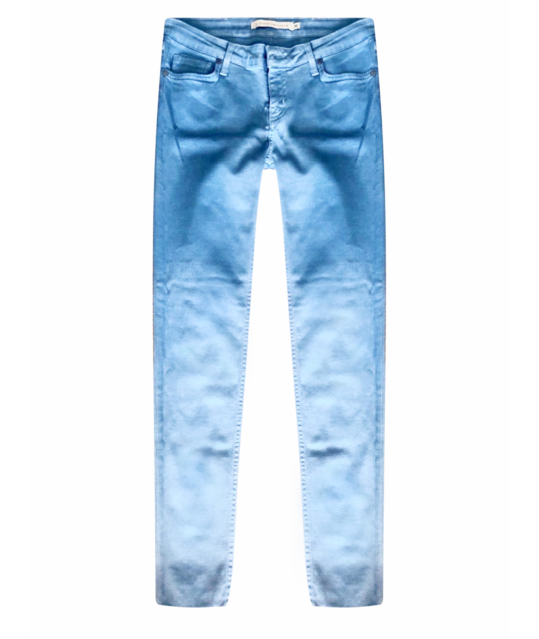 VICTORIA BECKHAM Голубые хлопко-эластановые джинсы слим, фото 1