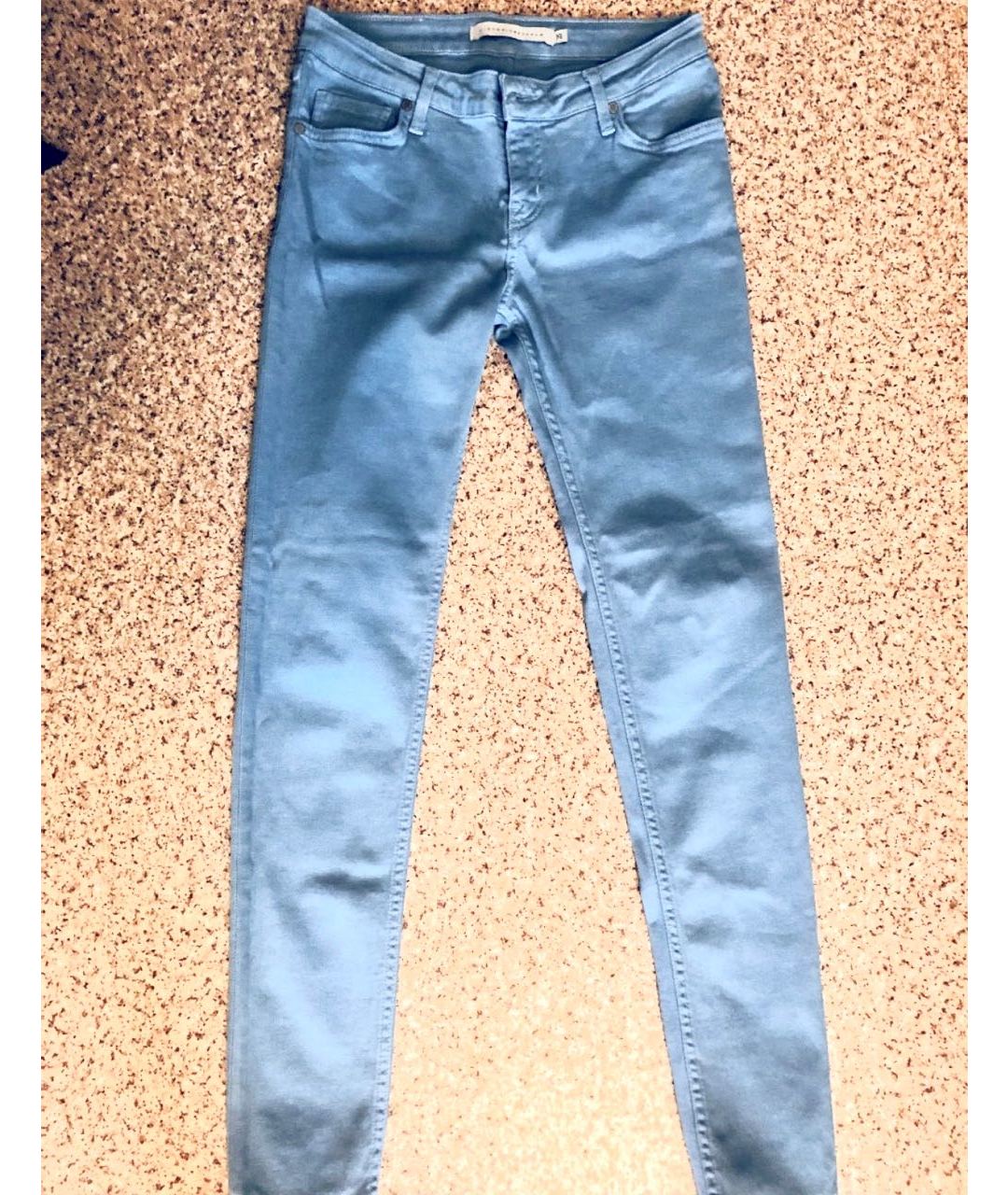 VICTORIA BECKHAM Голубые хлопко-эластановые джинсы слим, фото 5
