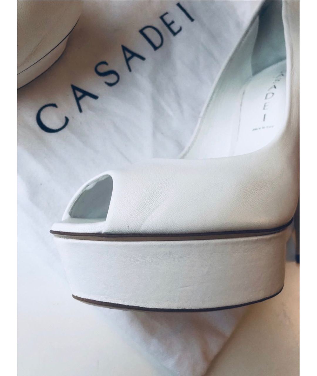 CASADEI Белые кожаные туфли, фото 6