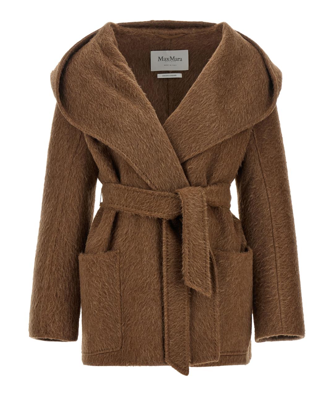 MAX MARA Коричневое шерстяное пальто, фото 1