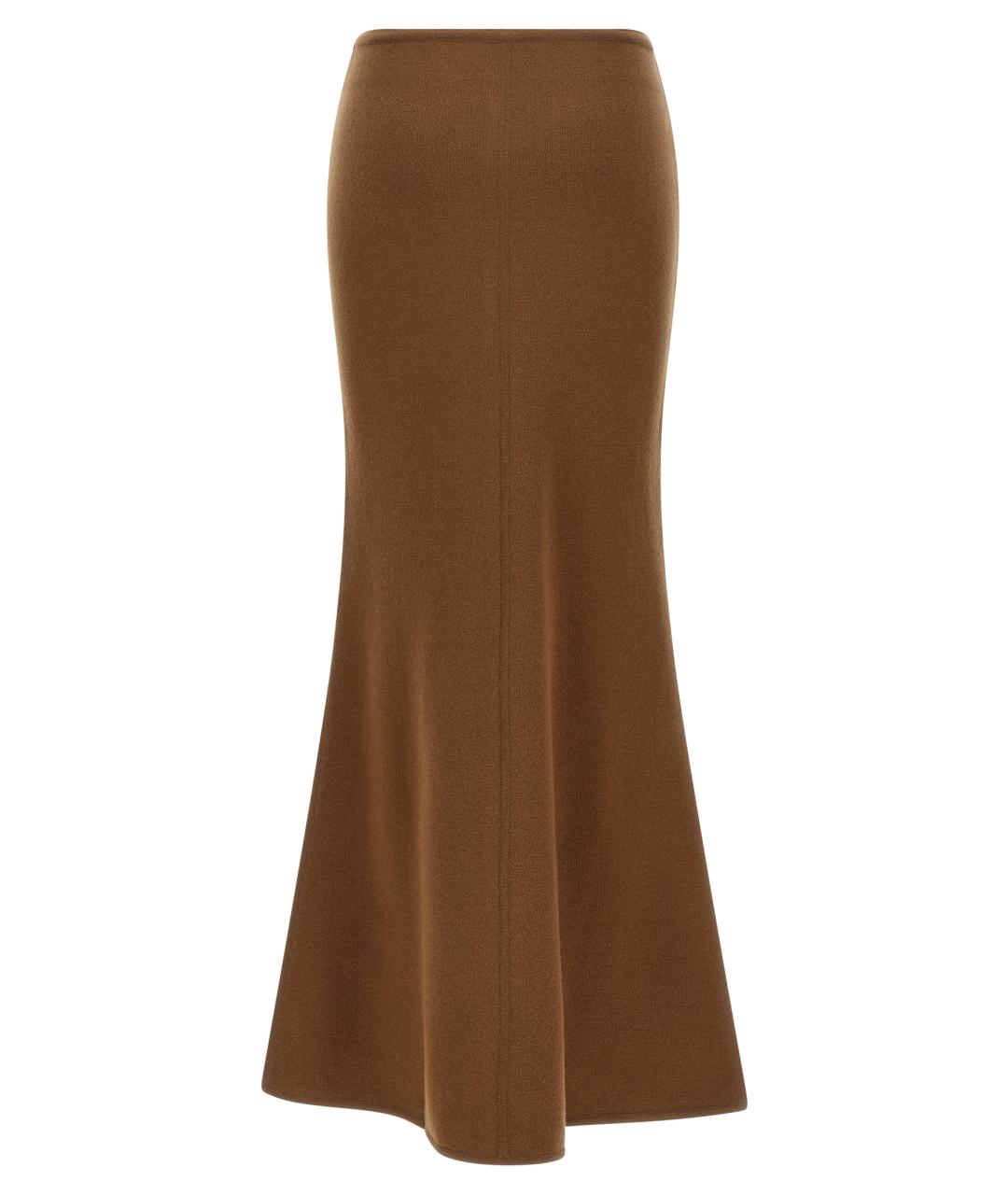 MAX MARA Коричневая шерстяная юбка макси, фото 2