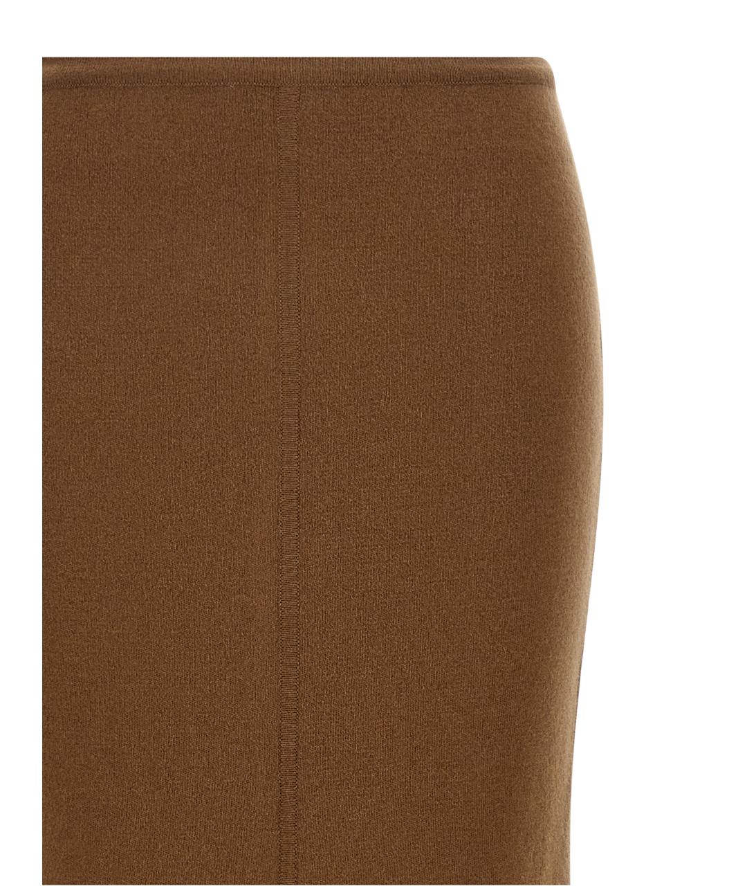 MAX MARA Коричневая шерстяная юбка макси, фото 3