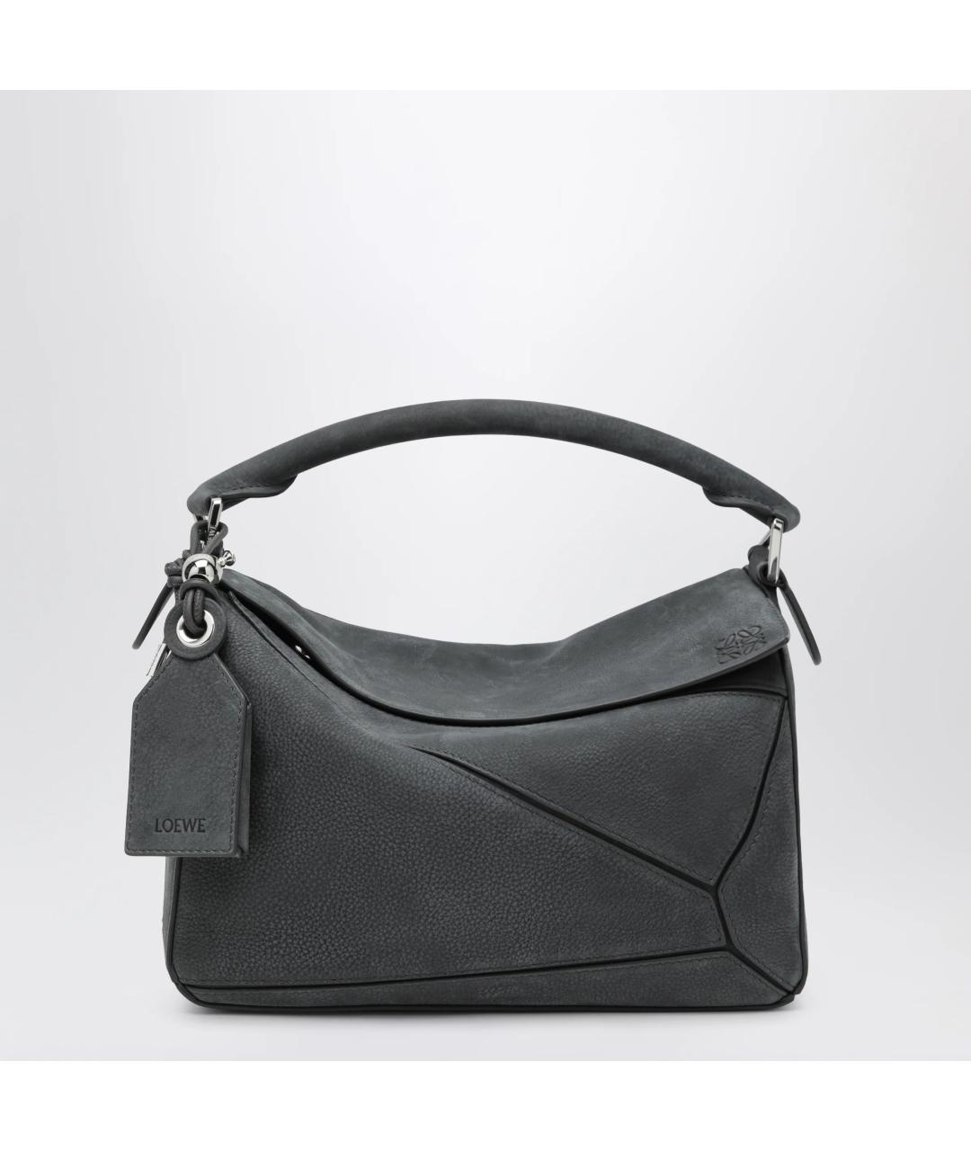 LOEWE Антрацитовая кожаная сумка через плечо, фото 1