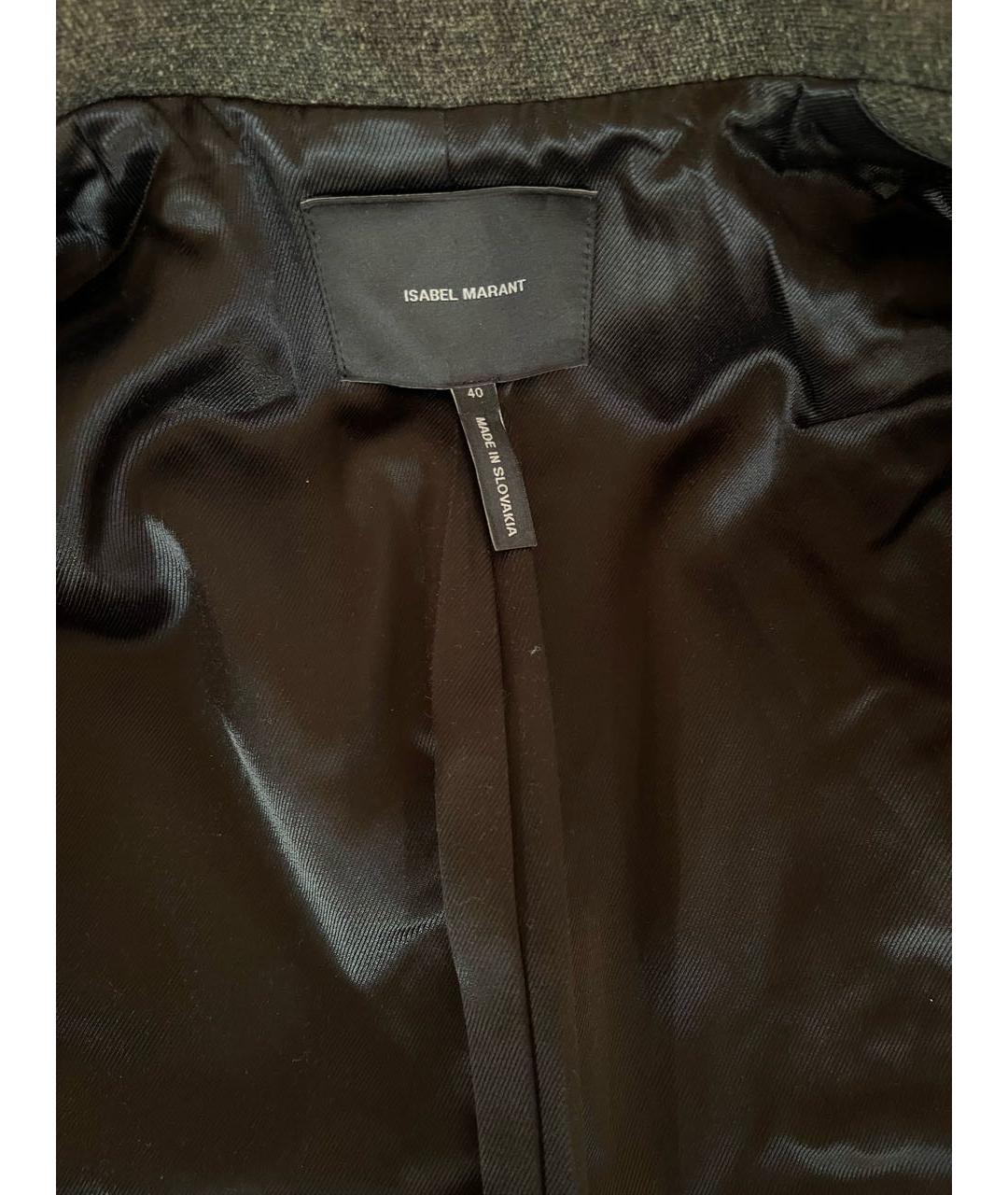 ISABEL MARANT Антрацитовый шерстяной жакет/пиджак, фото 5
