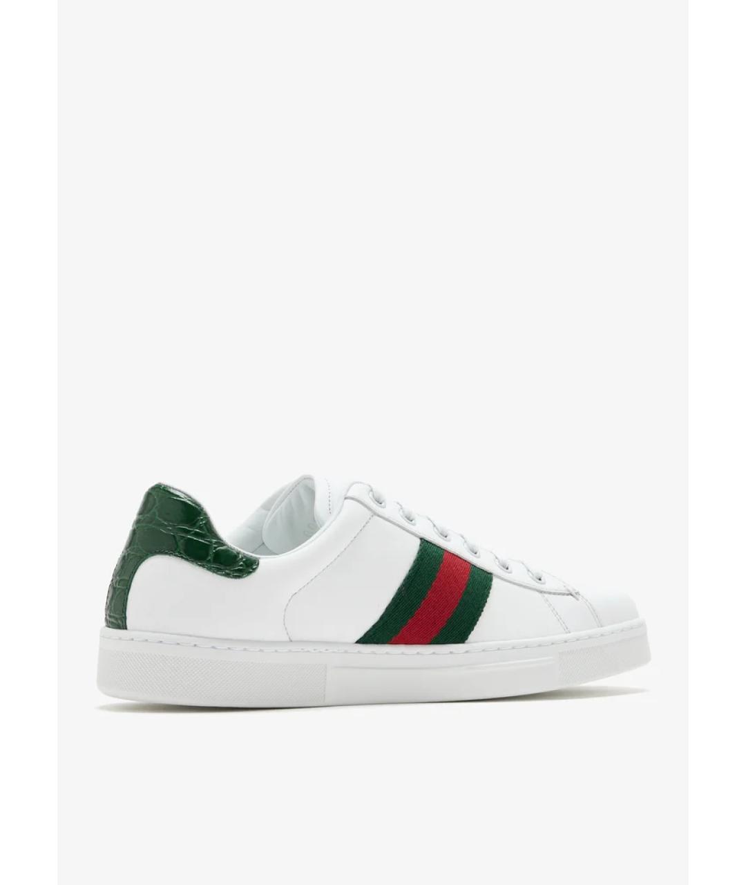 GUCCI Белые кожаные кеды, фото 3