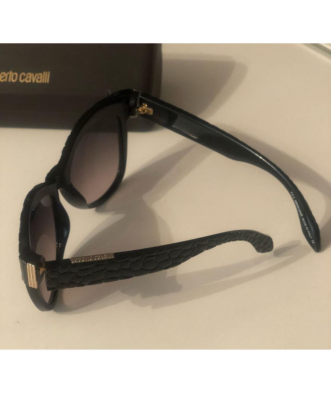 ROBERTO CAVALLI Черные пластиковые солнцезащитные очки, фото 3