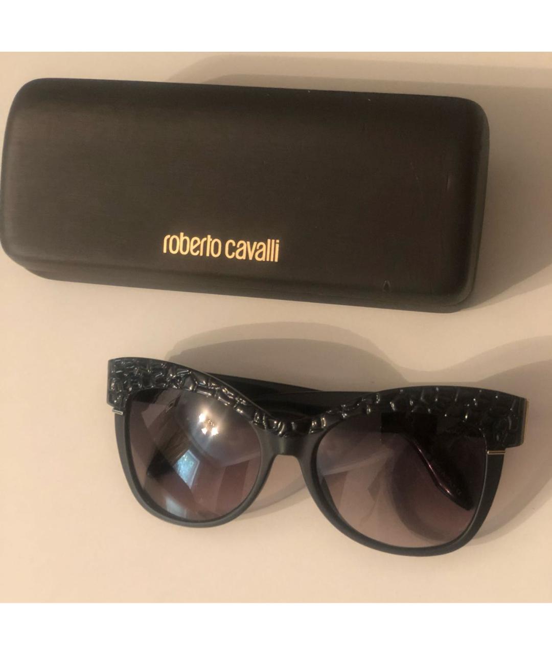 ROBERTO CAVALLI Черные пластиковые солнцезащитные очки, фото 5