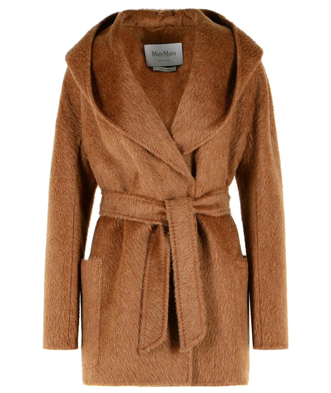 MAX MARA Коричневое шерстяное пальто, фото 1
