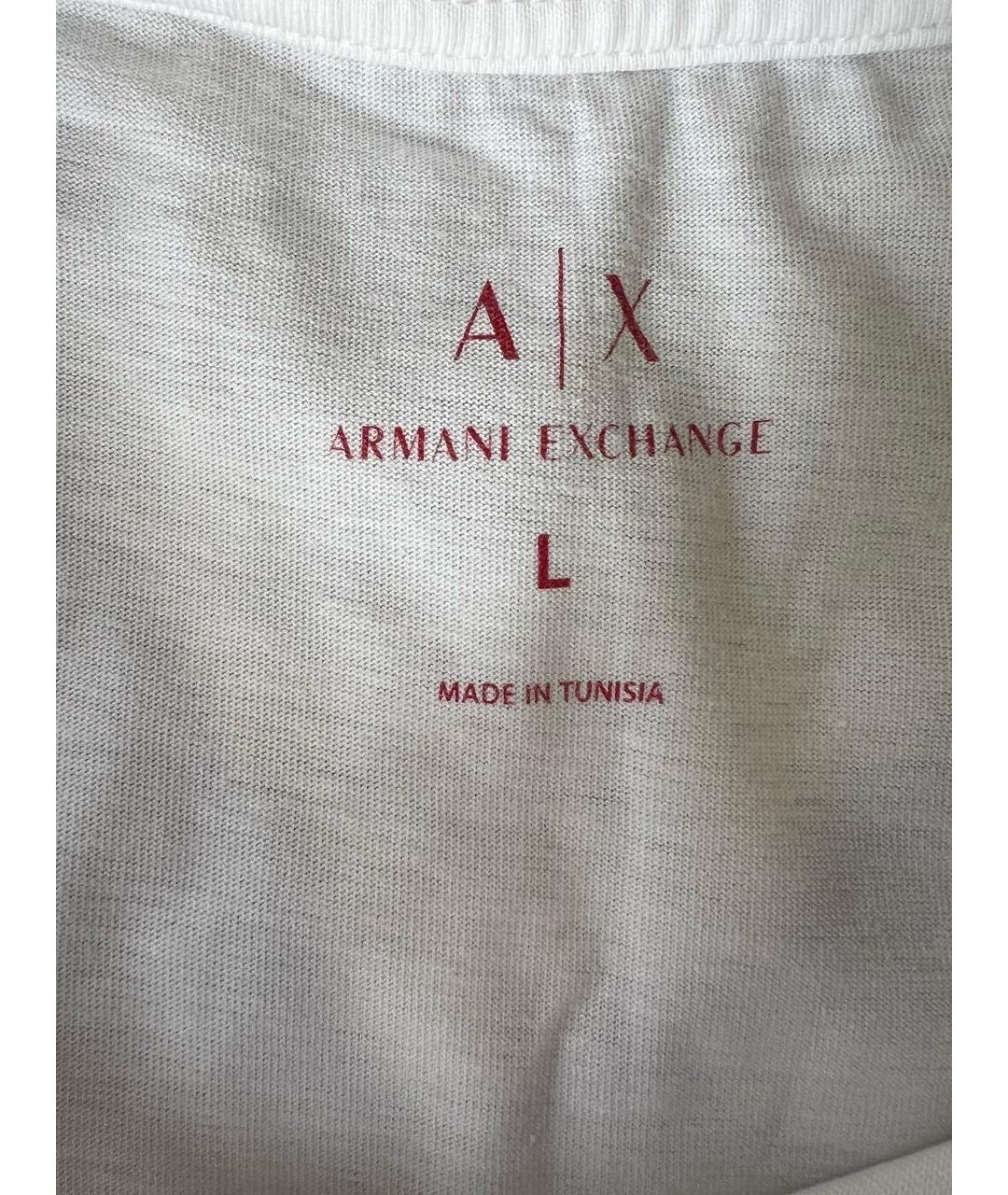 ARMANI EXCHANGE Белая хлопковая футболка, фото 4