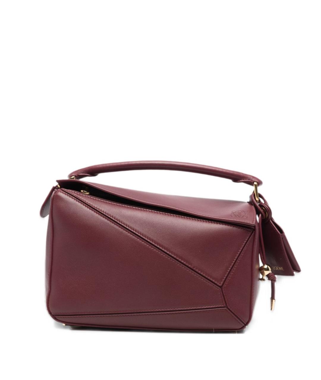 LOEWE Бордовая кожаная сумка через плечо, фото 6