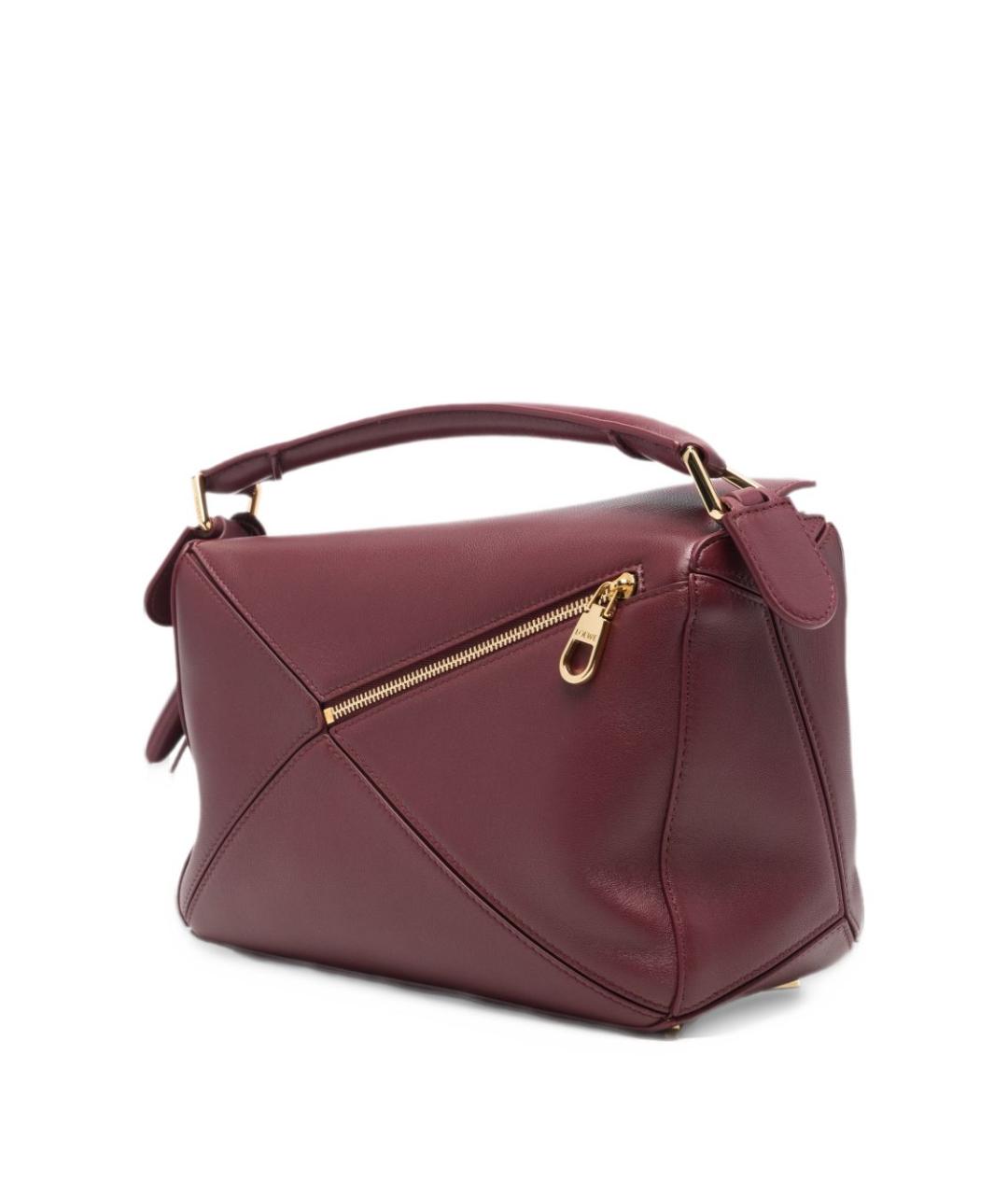 LOEWE Бордовая кожаная сумка через плечо, фото 3