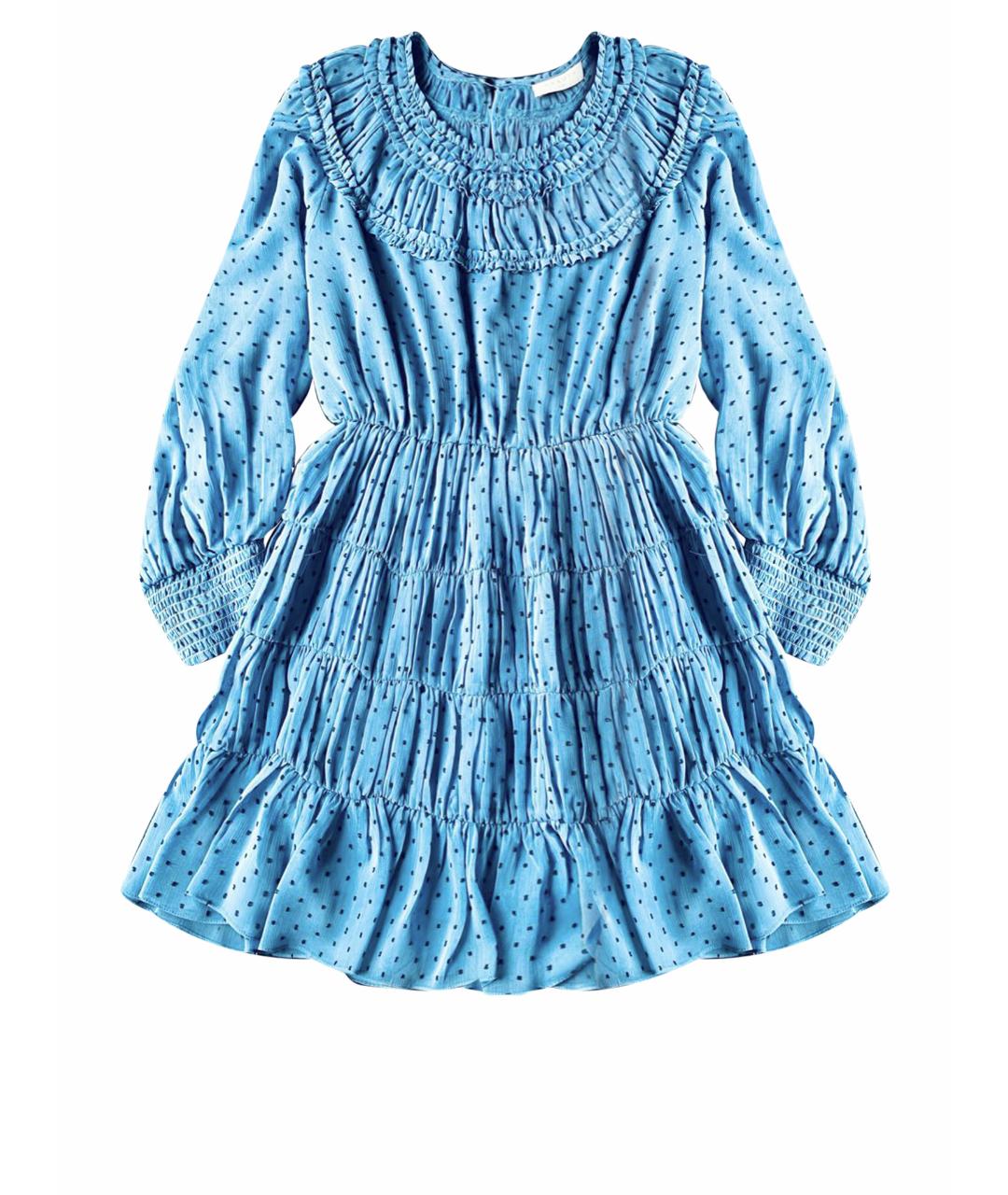 SANDRO Синее вискозное коктейльное платье, фото 1