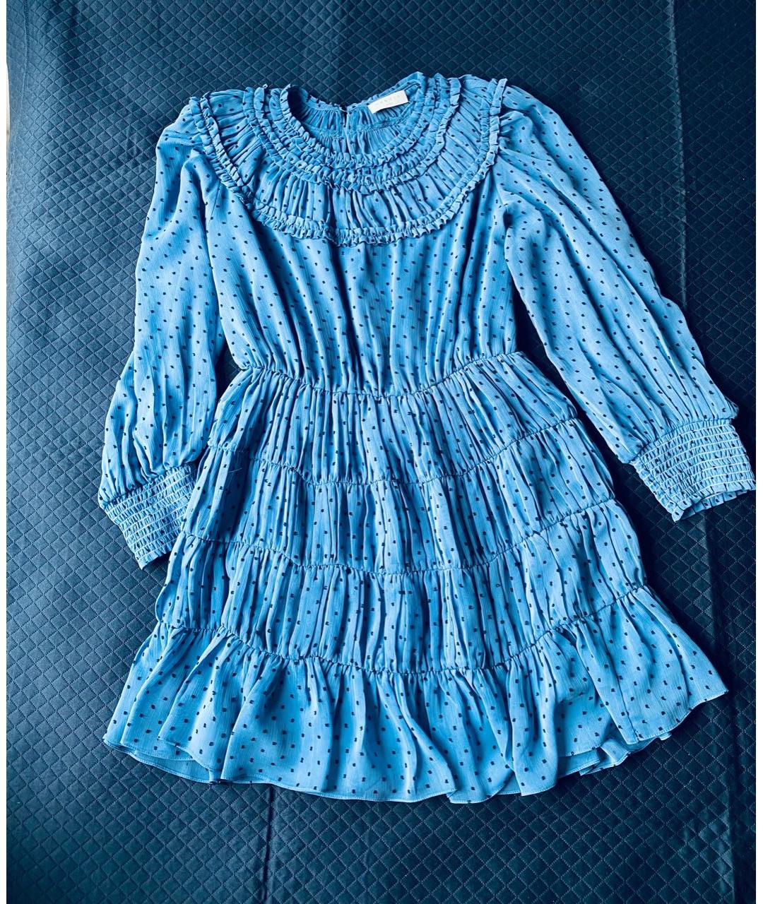 SANDRO Синее вискозное коктейльное платье, фото 5