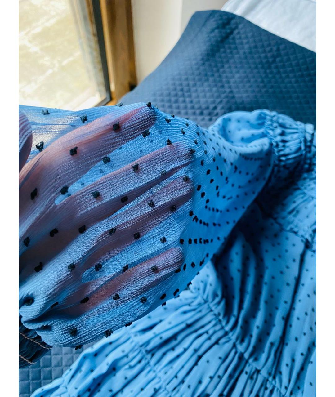 SANDRO Синее вискозное коктейльное платье, фото 2
