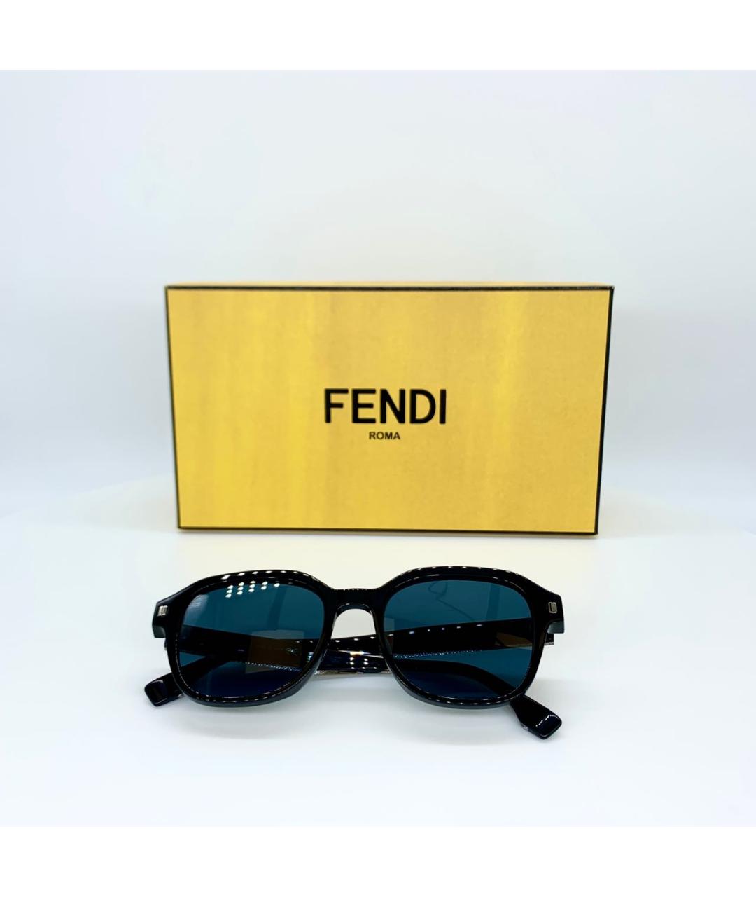 FENDI Черные пластиковые солнцезащитные очки, фото 5