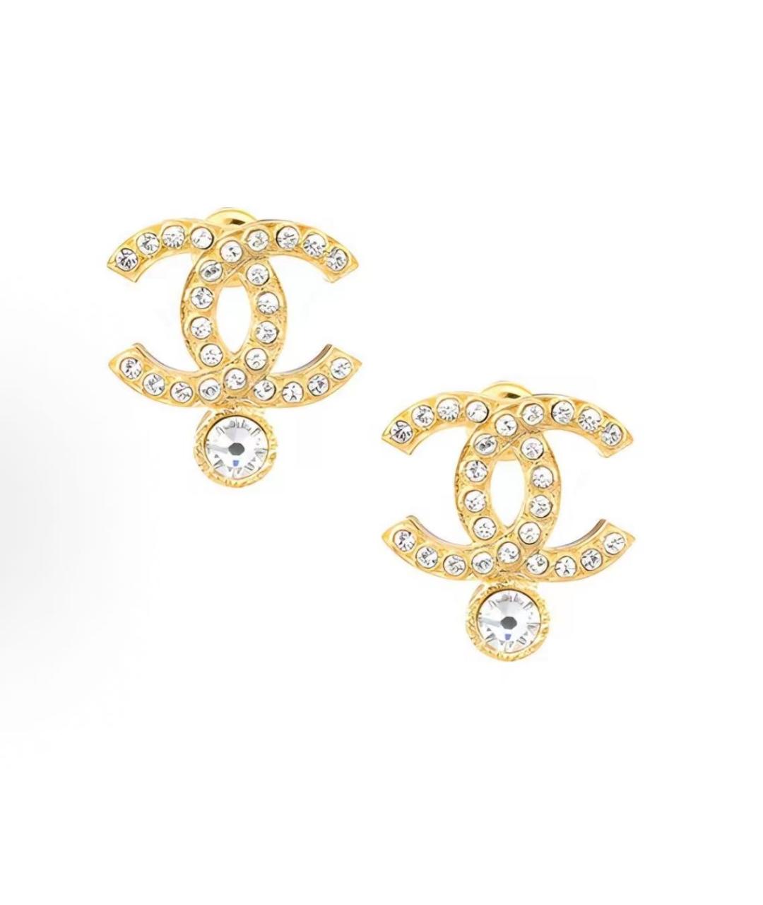 CHANEL Золотые латунные серьги, фото 4