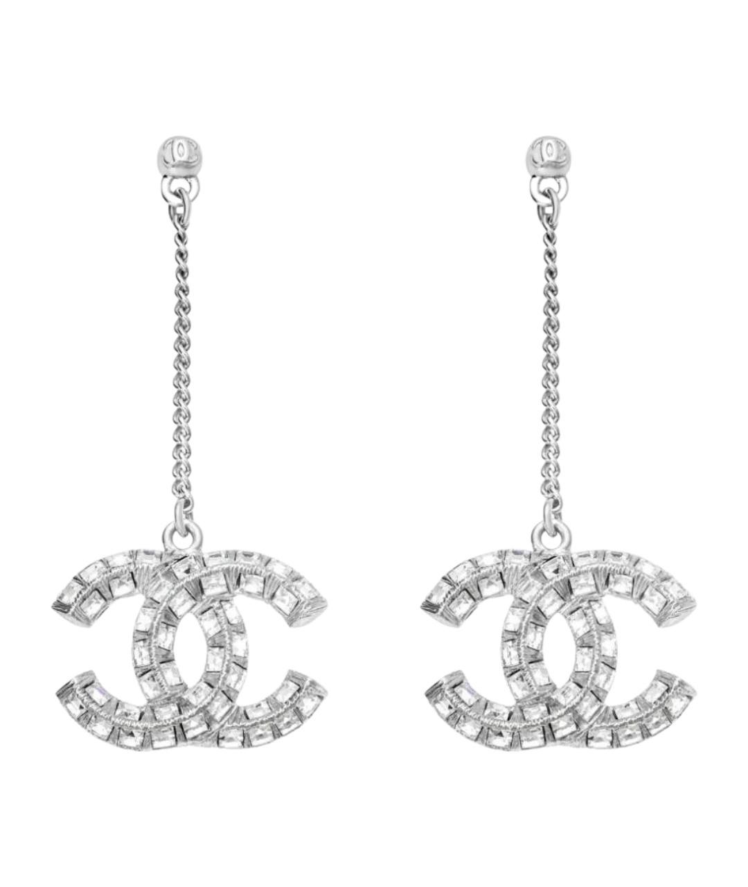 CHANEL Серебряные металлические серьги, фото 1