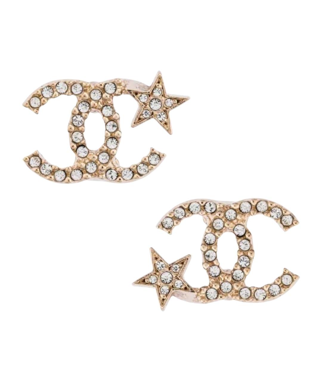 CHANEL Золотые латунные серьги, фото 1