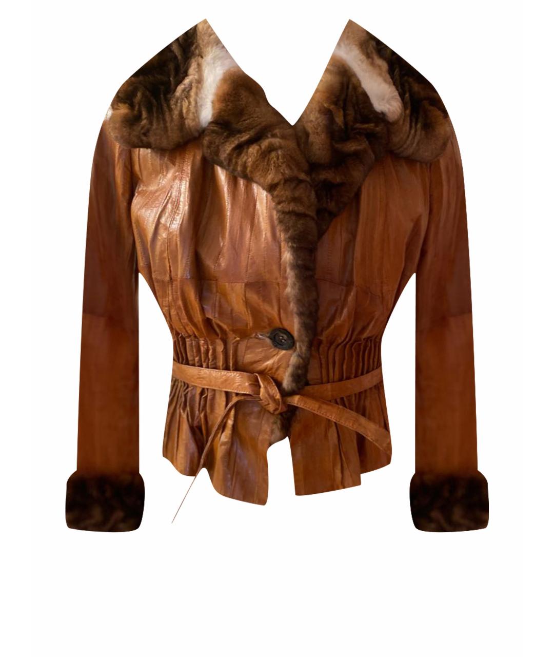 JOHN GALLIANO Коричневая кожаная куртка, фото 1