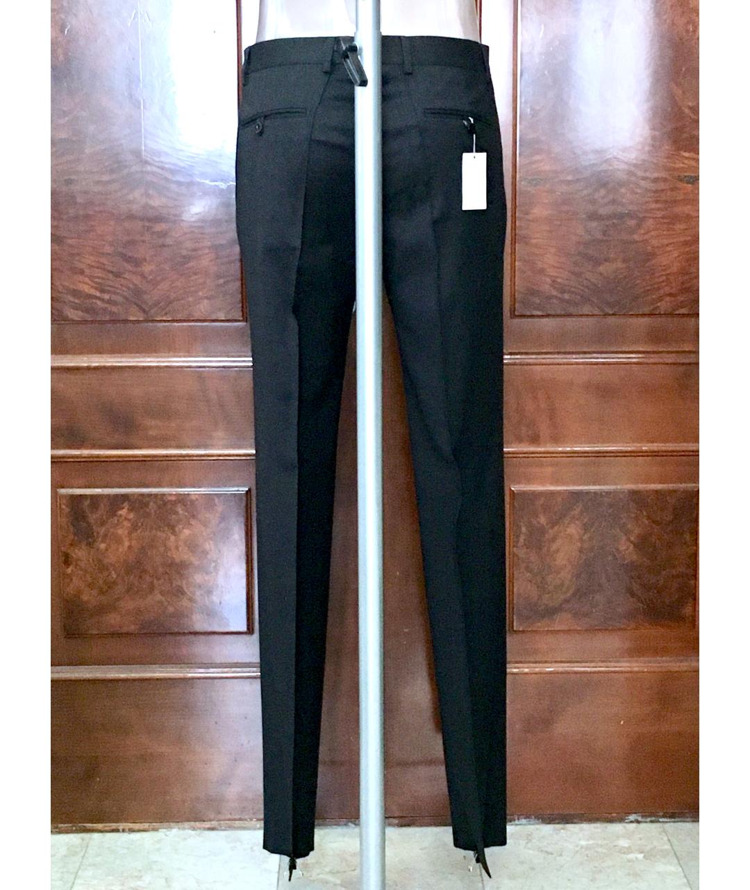 AZZARO Черные шерстяные классические брюки, фото 2