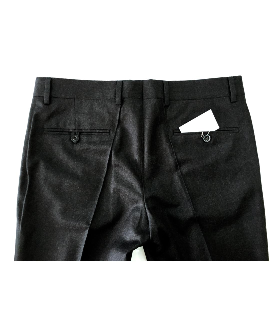 AZZARO Черные шерстяные классические брюки, фото 6