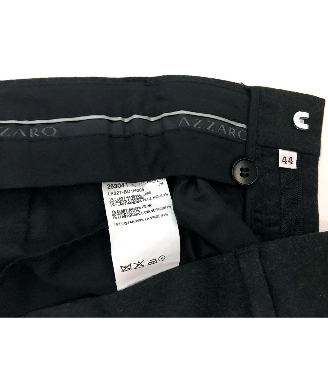 AZZARO Черные шерстяные классические брюки, фото 3
