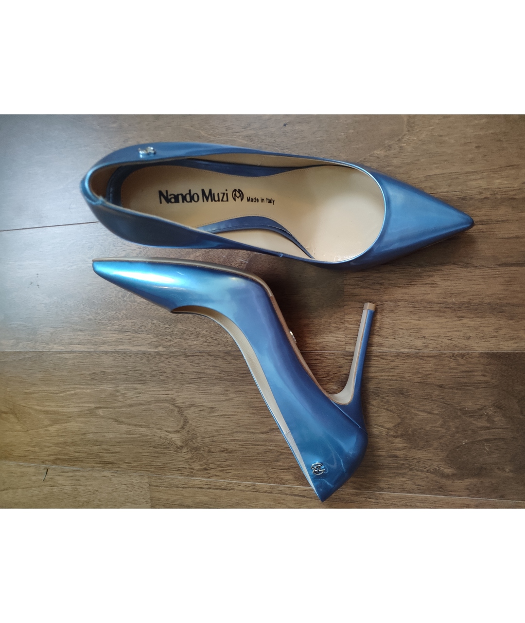 NANDO MUZI Голубые кожаные туфли, фото 6