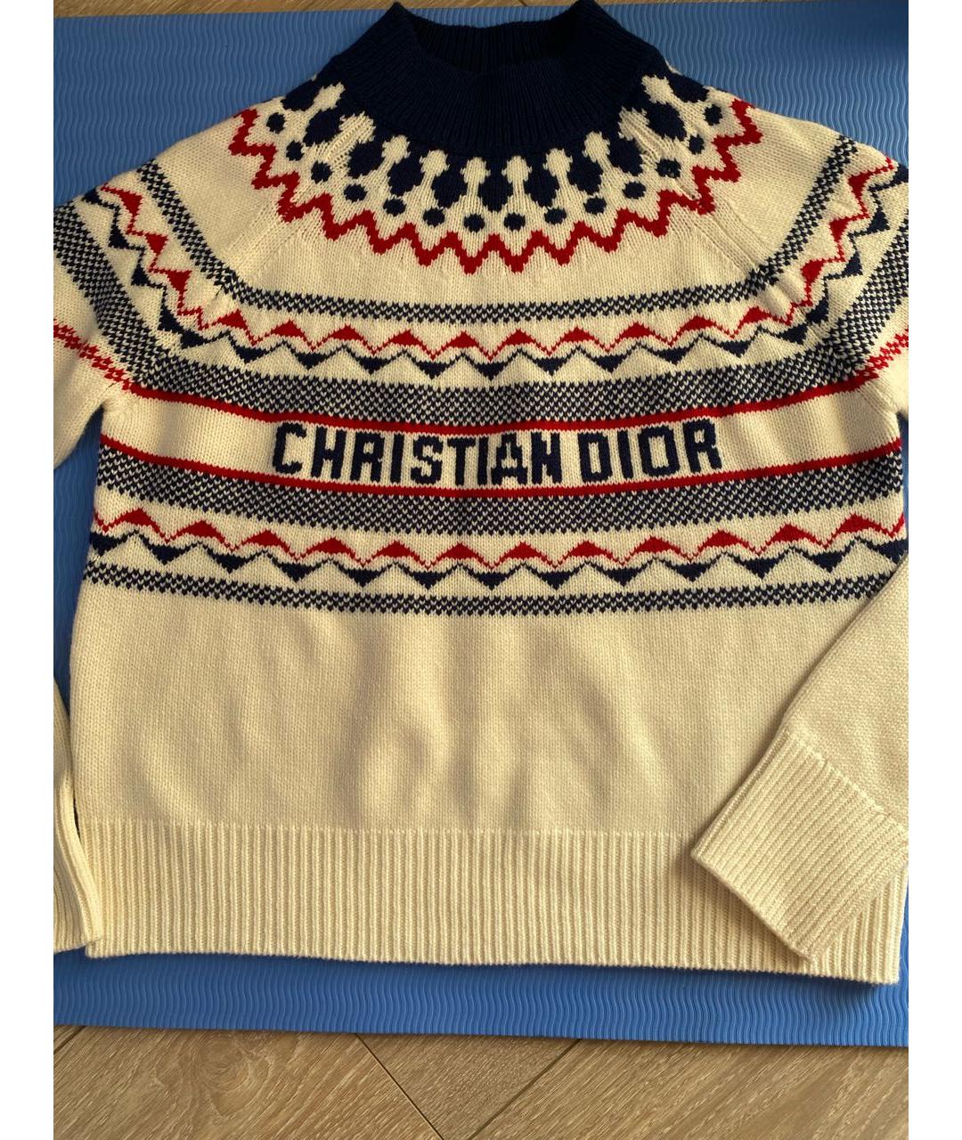 CHRISTIAN DIOR PRE-OWNED Белый шерстяной джемпер / свитер, фото 3
