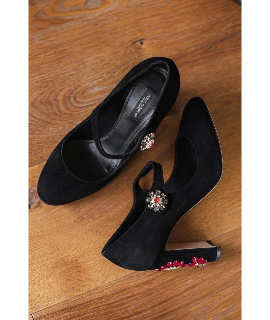 DOLCE&GABBANA Черные замшевые туфли, фото 5