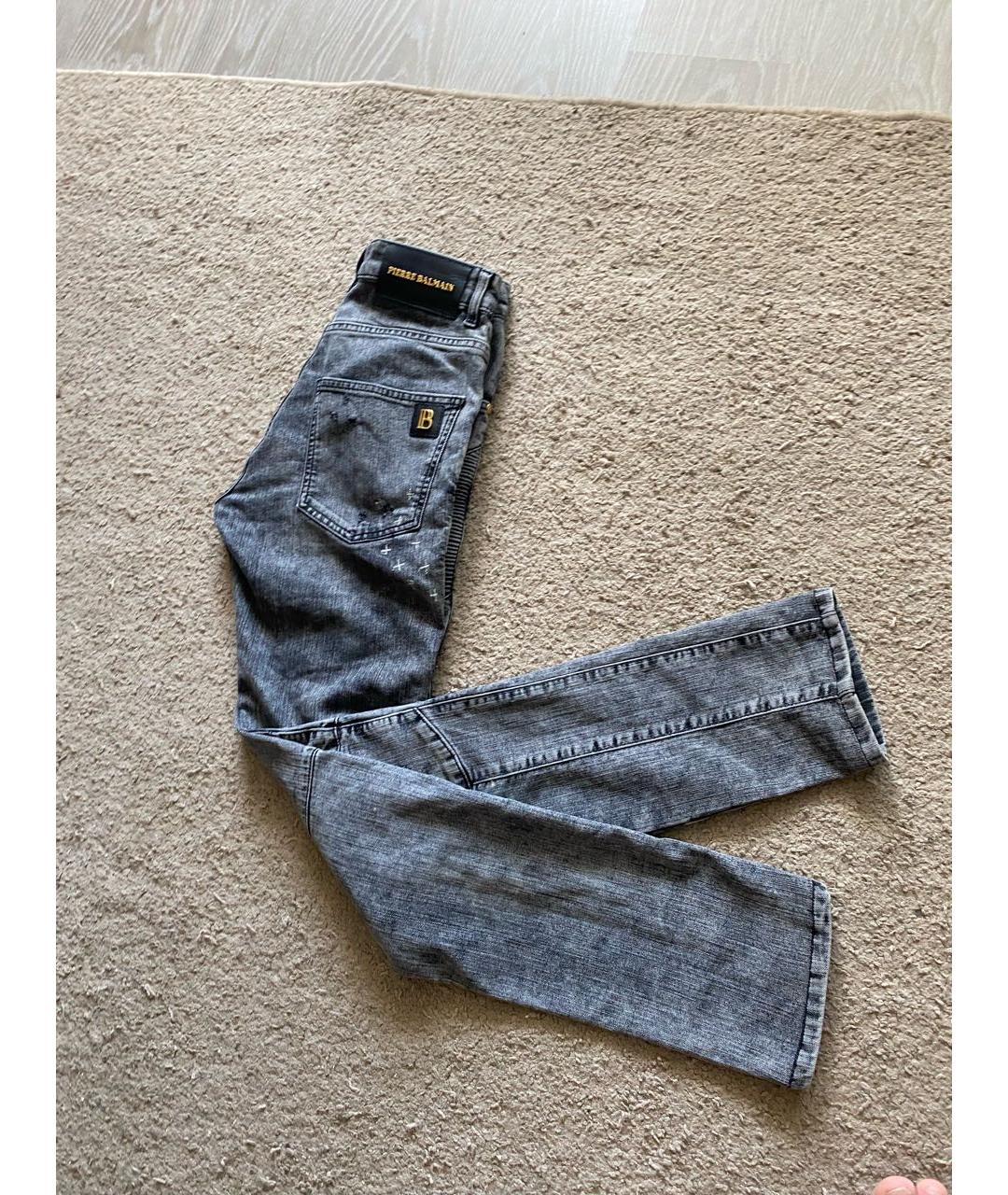 PIERRE BALMAIN Антрацитовые хлопковые джинсы скинни, фото 7