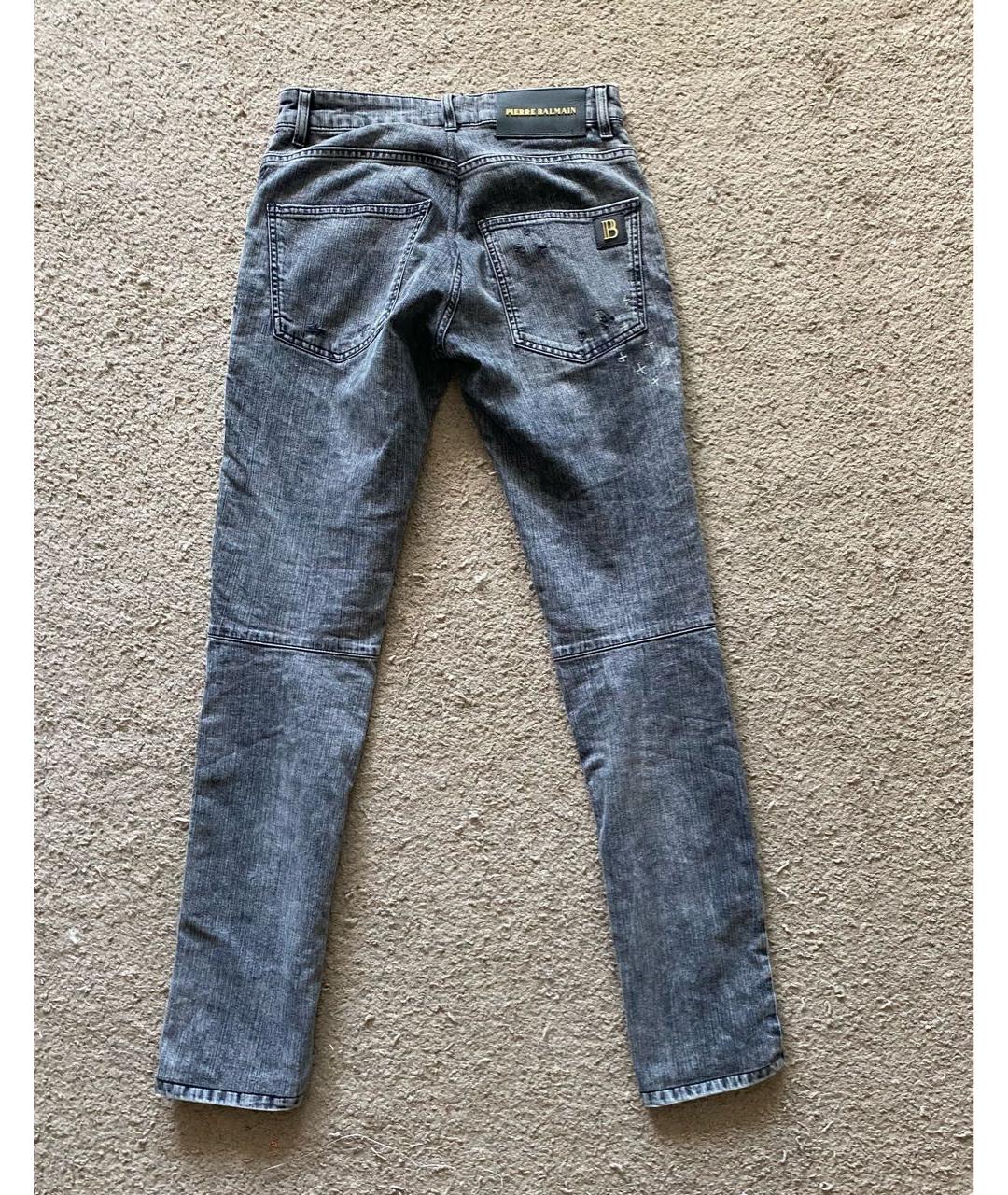 PIERRE BALMAIN Антрацитовые хлопковые джинсы скинни, фото 2