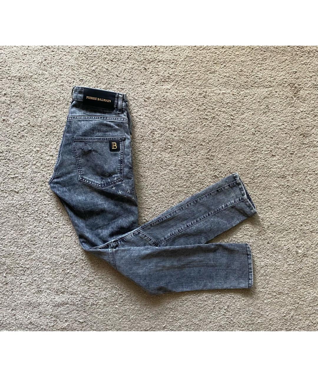 PIERRE BALMAIN Антрацитовые хлопковые джинсы скинни, фото 8