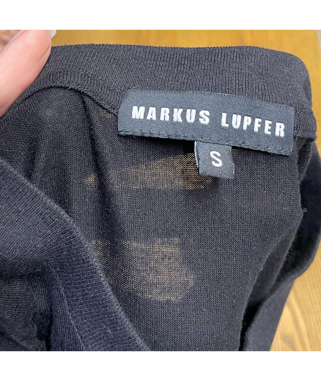 MARKUS LUPFER Черная вискозная футболка, фото 4