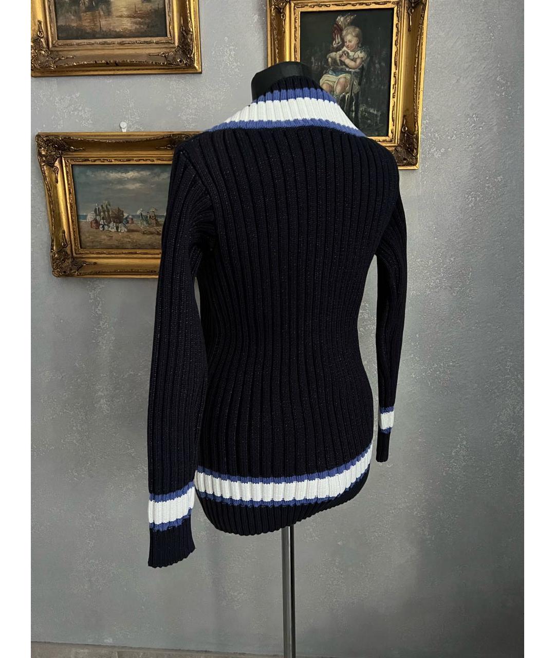 CHANEL PRE-OWNED Темно-синий хлопковый джемпер / свитер, фото 2