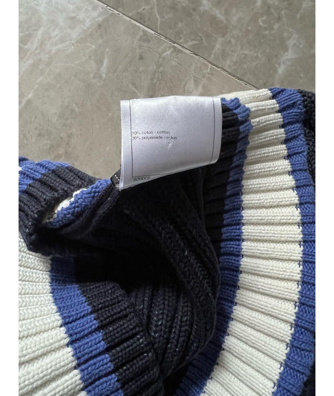 CHANEL PRE-OWNED Темно-синий хлопковый джемпер / свитер, фото 5