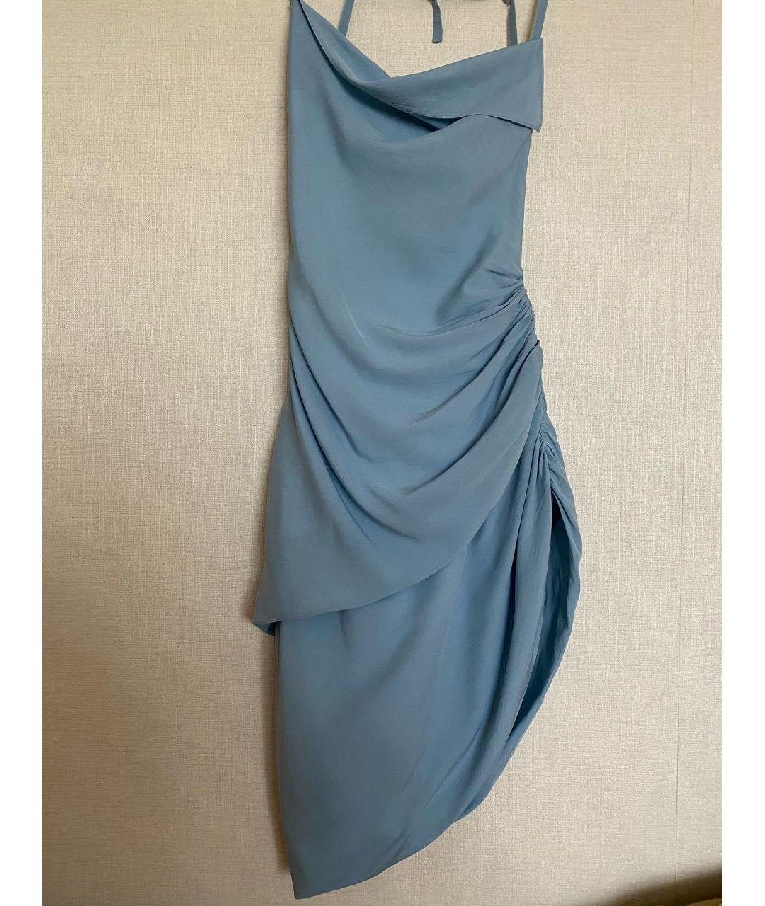 JACQUEMUS Голубое вискозное коктейльное платье, фото 5
