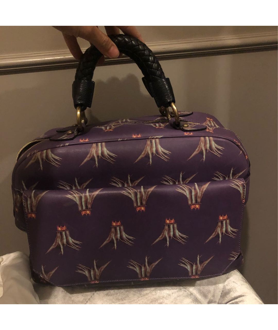 ALENA AKHMADULLINA Фиолетовая кожаная сумка тоут, фото 6