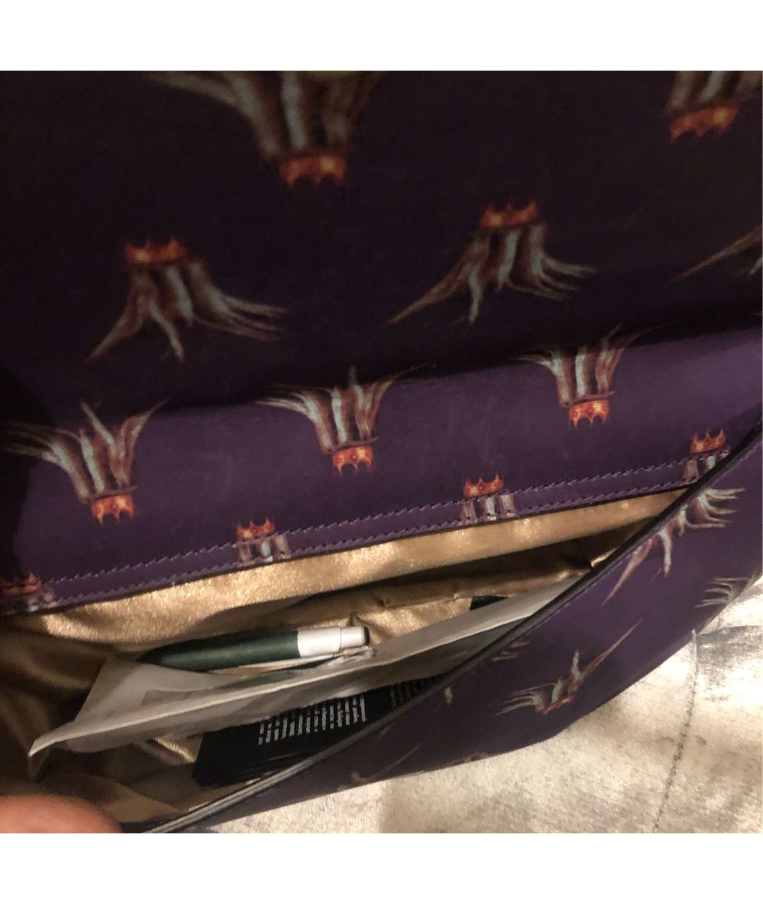 ALENA AKHMADULLINA Фиолетовая кожаная сумка тоут, фото 5