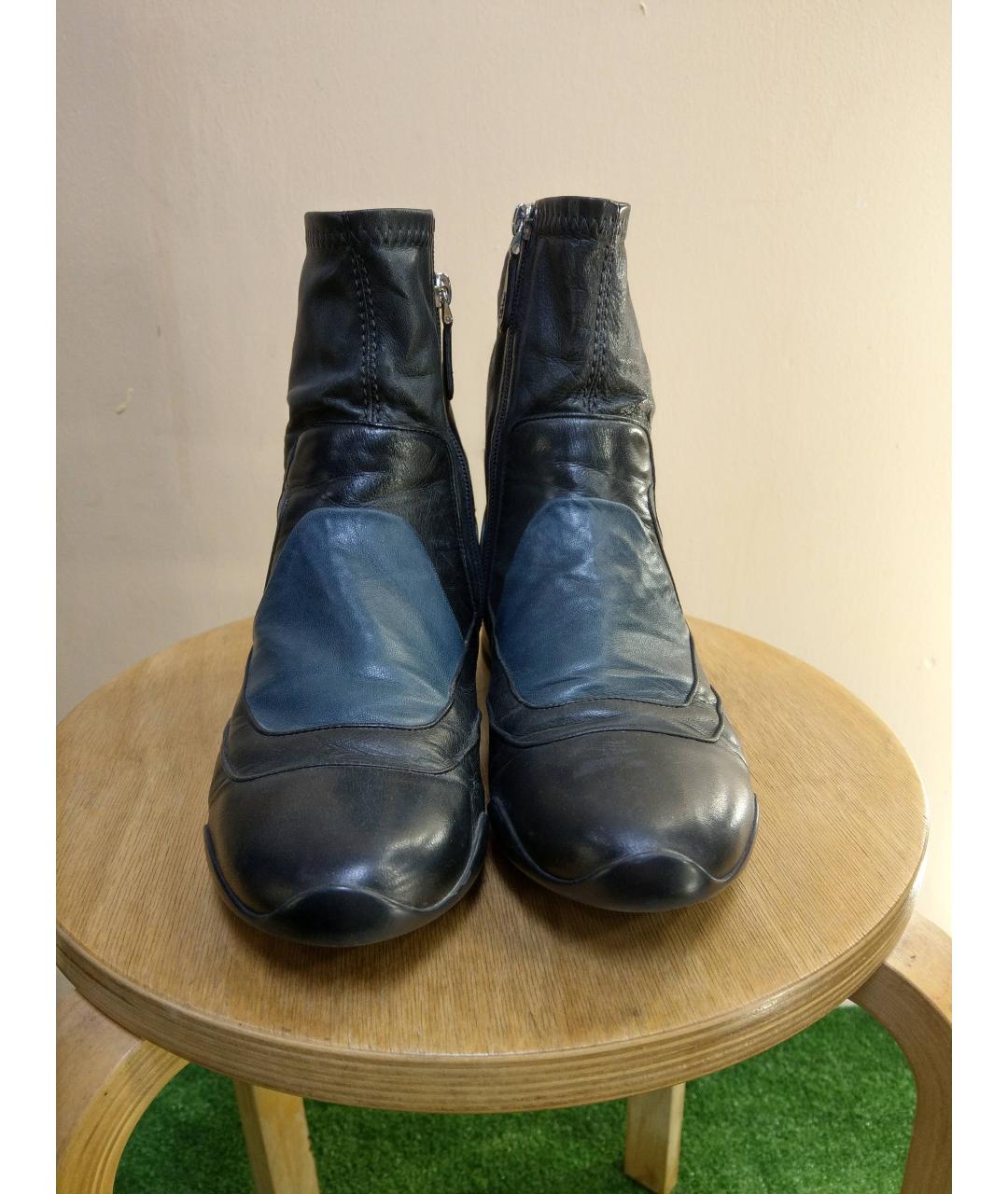 CHRISTIAN DIOR Темно-синие кожаные ботинки, фото 2
