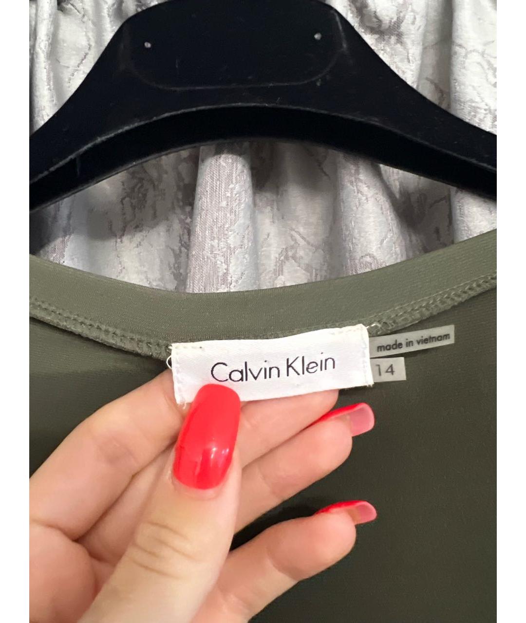 CALVIN KLEIN Хаки платье, фото 4