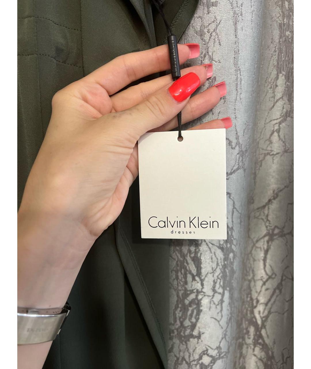 CALVIN KLEIN Хаки платье, фото 3