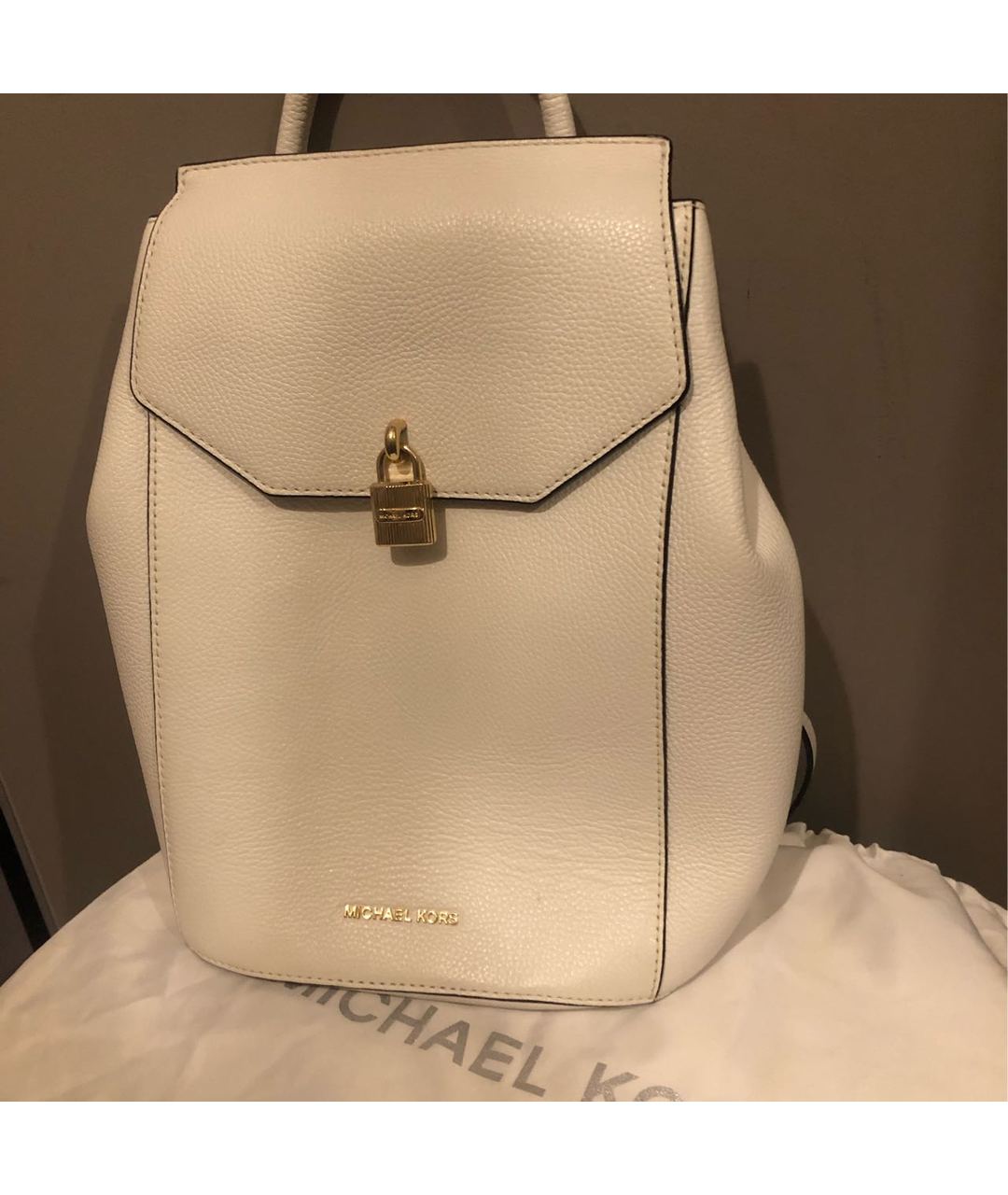 MICHAEL KORS Белый кожаный рюкзак, фото 4
