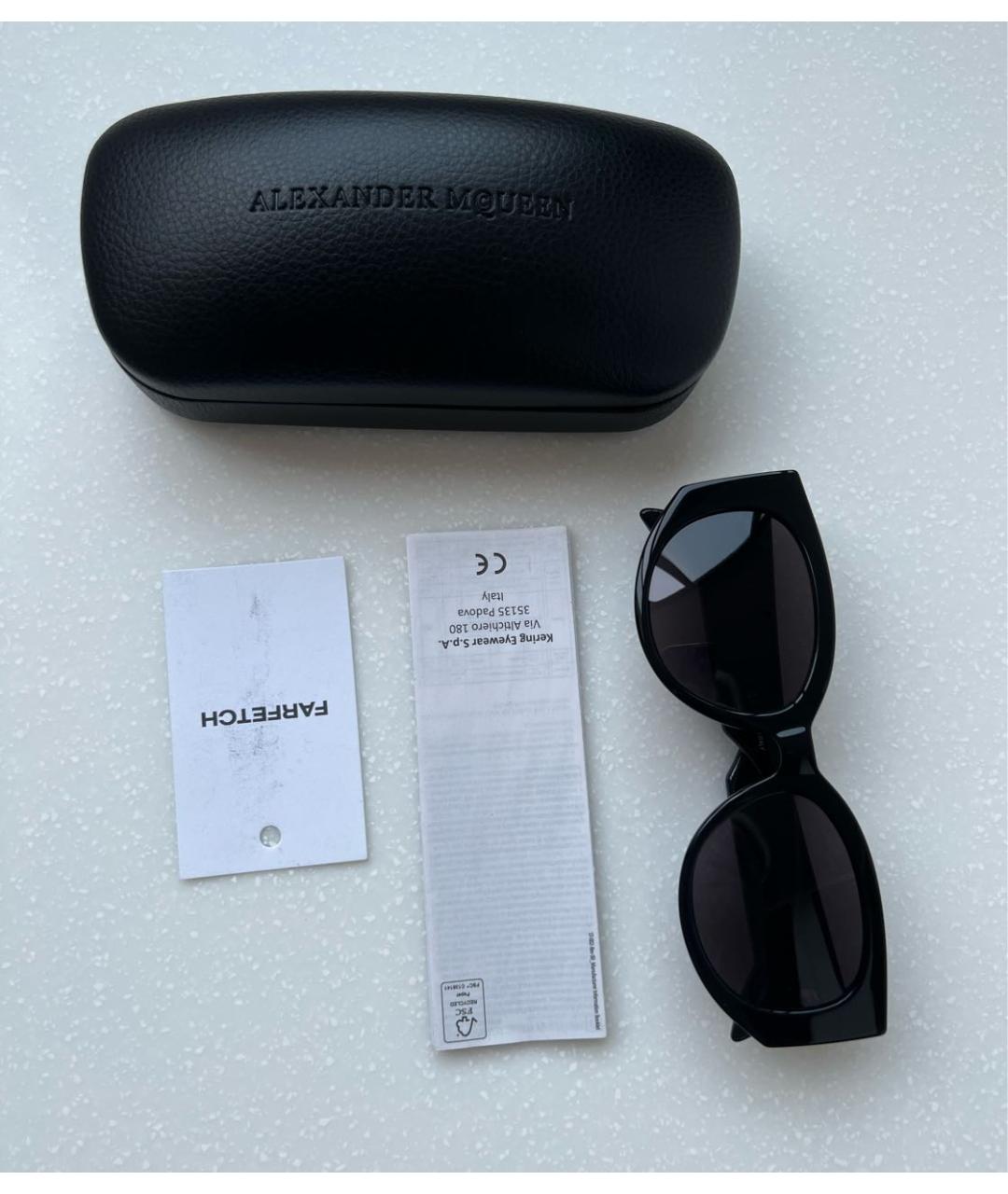 ALEXANDER MCQUEEN Черные пластиковые солнцезащитные очки, фото 8