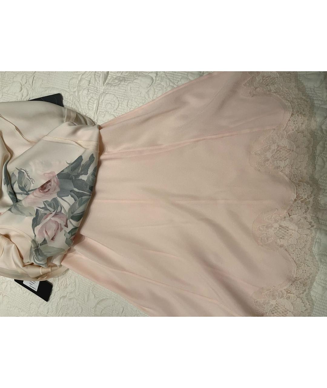 DOLCE&GABBANA Розовая шелковая юбка миди, фото 4