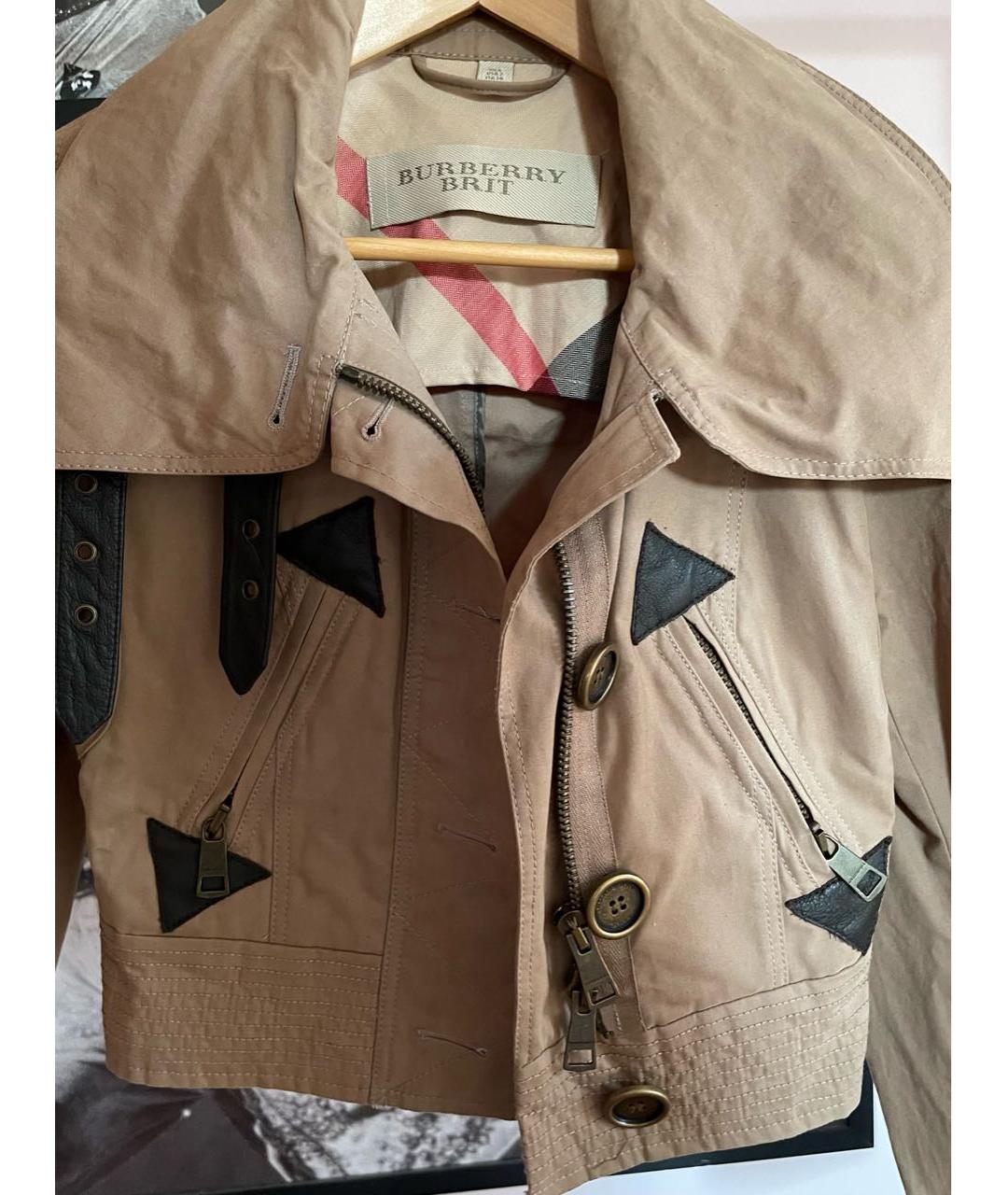 BURBERRY BRIT Бежевая хлопковая куртка, фото 3