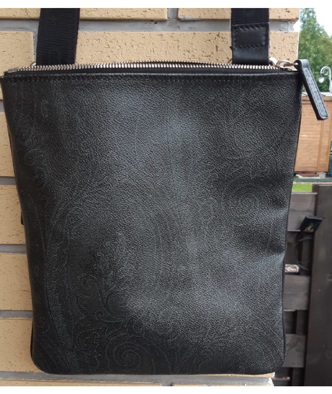 ETRO Антрацитовая кожаная сумка на плечо, фото 4